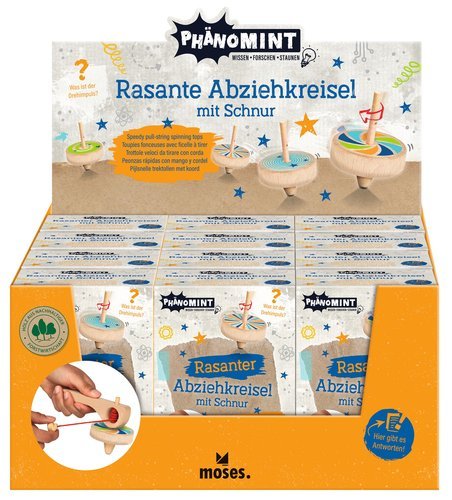 Expositor 12 peonzas de madera con mango y cordel