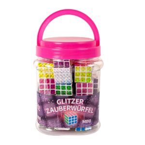 BOTE 36 CUBO RUBIK MAGICO MINI PURPURINA SURTIDOS