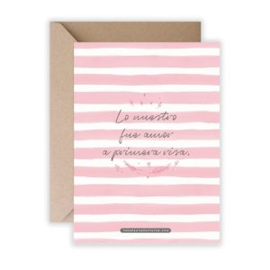 TARJETA A5 - LO NUESTRO FUE AMOR A PRIMERA RISA