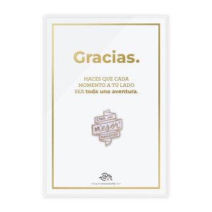 TARJETA STAMPING DORADO + PIN ERES MI MEJOR MOMENTO