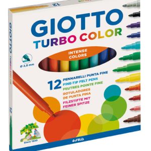 ROTULADOR GIOTTO TURBO COLOR FINO 12 COLORES SURTIDOS