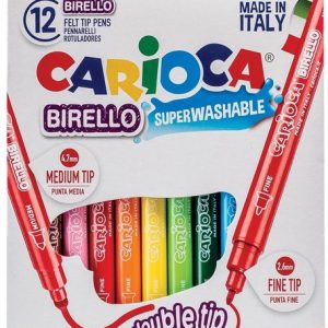 ROTULADOR CARIOCA BIRELLO DOBLE PUNTA 12 COLORES SURTIDOS