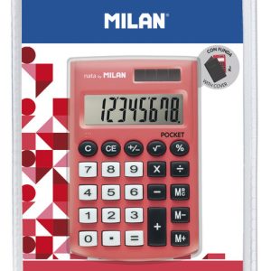 BLISTER CALCULADORA POCKET ROJA 8 DIGITOS CON FUNDA