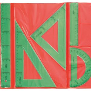 ESTUCHES DIBUJO JUEGO DE REGLAS 5 PZS, CIERRE VELCRO