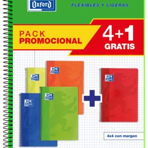 PACK 4+1 BLOC OXFORD F? 80H CUADRO 4MM BLANDA OXFORD VIVOS
