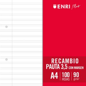 RECAMBIO A4 ENRI 90GR PAUTA 3,5