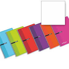 BLOC ESPIRAL FOLIO 80H TAPA DURA LISO COLORES SURTIDOS