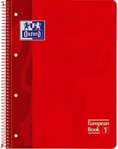 BLOC EUROPEAN A4 80H 4 TALADROS T/E 5MM OXFORD ROJO