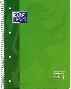 BLOC EUROPEAN A4 80H 4 TALADROS T/E 5MM OXFORD VERDE