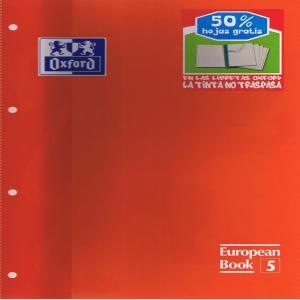 BLOC EUROPEAN A4 120H 4 TALADROS CUADRO 5MM T/E OXFORD