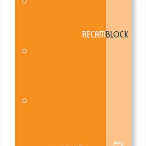 RECAMBIO A4 CUADRO 5MM 90GR XBLOCK NARANJA CON BANDA