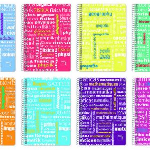 BLOC ESPIRAL F? 80H 90GR PP CUADRO 4MM ASIGNATURAS SURTIDO