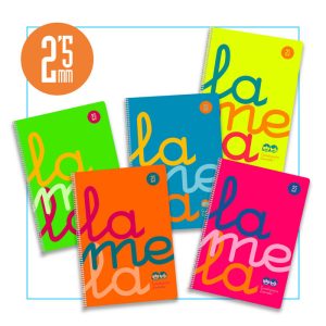 BLOC ESPIRAL FOLIO 80H 90GR CUADROVIA 2,5MM PLASTIC SURTIDO