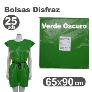 BOLSA DISFRAZ 65X90 25 UNID VERDE OSCURO