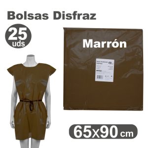 BOLSA DISFRAZ 65X90 25 UNID MARRON