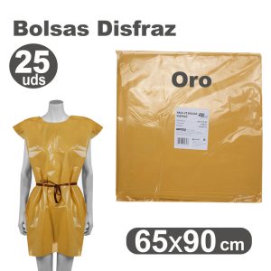 BOLSA DISFRAZ 65X90 25 UNID ORO