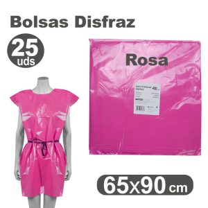 BOLSA DISFRAZ 65X90 25 UNID ROSA
