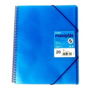 CARPETA 20 FUNDAS MAXIPLAS TRANSP AZUL CON SOBRE