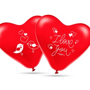 BOLSA 10 GLOBOS 30 CM CORAZON I LOVE YOU
