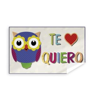 ETIQUETAS ADHESIVA BUHO TE QUIERO ROLLO 250 UNIDADES