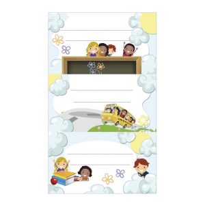 ETIQUETAS ESCOLARES NUBES BLISTER 9 UNIDADES SURTIDAS
