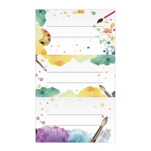 ETIQUETAS ESCOLARES ACUARELA BLISTER 9 UNIDADES SURTIDAS