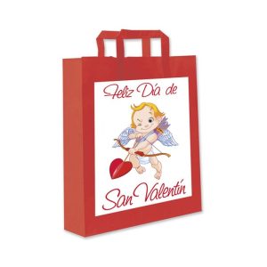 BOLSAS PAPEL MEDIANA ROJA SAN VALENTIN CUPIDO 25X9X34