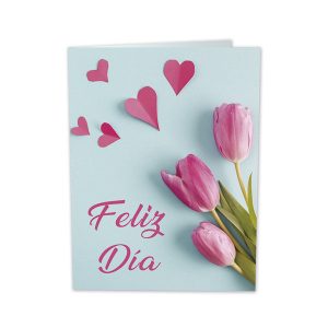TARJETA MINI CARD TULIPANES FELIZ DIA