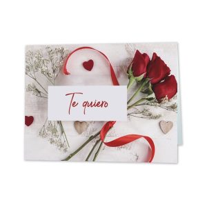 EXPOSITOR 25 TARJETAS MINI CARD ROSAS TE QUIERO 90X66MM