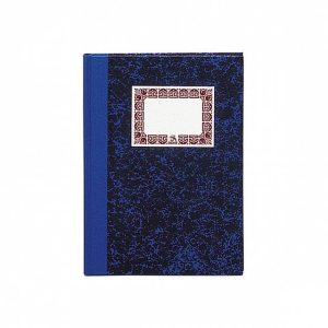 LIBRO CARTONE RAYADO HORIZONTAL CUARTO NATURAL AZUL