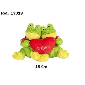 PELUCHE PAREJA RANAS CORAZON 18CM