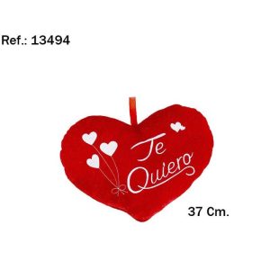 PELUCHE CORAZON TE QUIERO GLOBOS 37CM