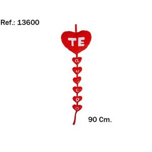 PELUCHE CORAZONES COLGANTES TE QUIERO 90CM