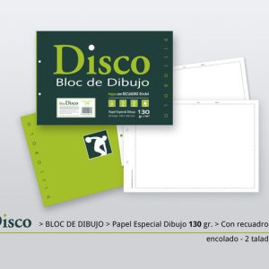 BLOC DIBUJO FOLIO DISCO 160R CON RECUADRO ENCOLADO