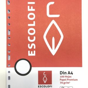 RECAMBIO A4 100H 70G CUADRO 4MM ESCOLOFI