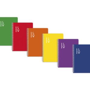 BLOC ESPIRAL 4? 50H 70GR PAUTA MONTESSORI 5MM ROJO