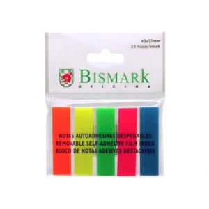 BANDERITAS ADHESIVAS BISMARK 5 COLORES NEON 45X12MM