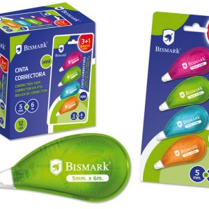 CORRECTOR CINTA BISMARK MINI NEON 6MX5MM BLISTER 3+1