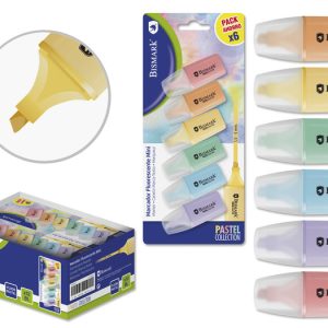 MINI ROTULADOR FLUORESCENTE BISMARK PASTEL 6U BLISTER