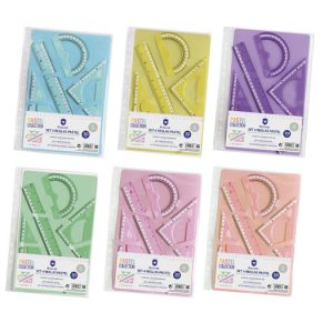 SET 4 REGLAS PASTEL CON FUNDA PORTADORA MULTITALADRO