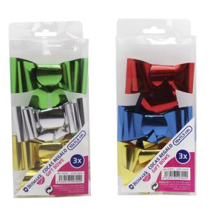 SET 3 COCAS METALIZADA FORMA LAZO