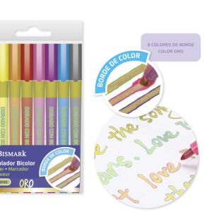 SET 8 ROTULADORES BICOLOR ORO+NEON PASTEL