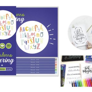CUADERNO DE LETTERING A5 +6 ROTULADORES PUNTA FINA