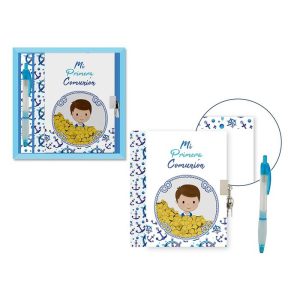 DIARIO LENTEJUELAS Y BOLIGRAFO NI?O MI PRIMERA COMUNION