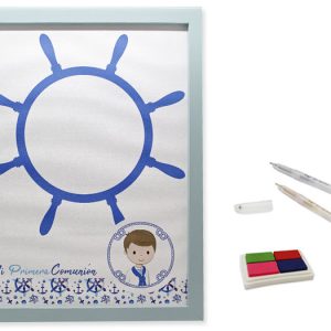 MARCO LIENZO HUELLAS ARBOL NI?O MI PRIMERA COMUNION