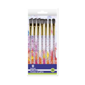 SET 7 PINCELES CON CUERPO DE GLITTER