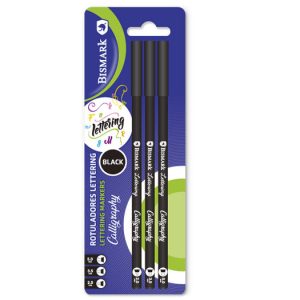 SET 3 ROTULADORES CALIGRAFIA LETTERING NEGROS