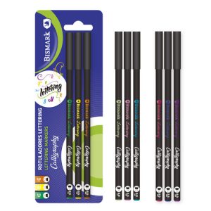 SET 3 ROTULADORES CALIGRAFIA LETTERING COLORES