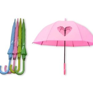 PARAGUAS AUTOMATICO PASTEL VENTANA CORAZON JUNIOR