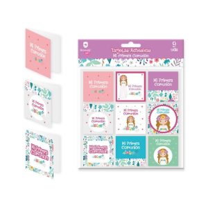 TARJETAS ADHESIVAS NI?AS MI PRIMERA COMUNION